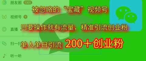 被忽略的“宝藏”视频号引流精准创业粉单人单日引流200+精准粉-非常互娱