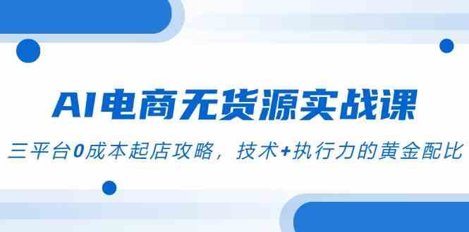 AI电商无货源实战课，三平台0成本起店攻略，技术+执行力的黄金配比-非常互娱