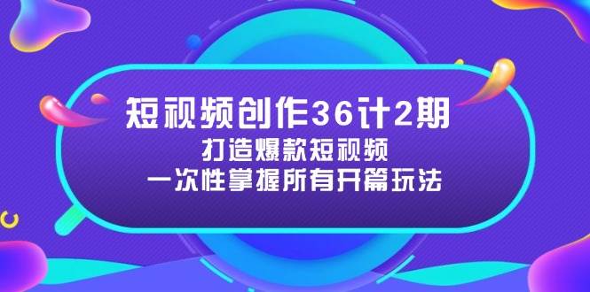 （14665期）短视频创作36计2期：打造爆款短视频所需的各类开篇技巧，提升视频吸引力-非常互娱
