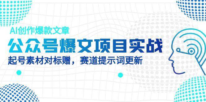 公众号爆文项目实战，AI创作爆款文章，起号素材对标赠（附赛道AI提示词）-非常互娱