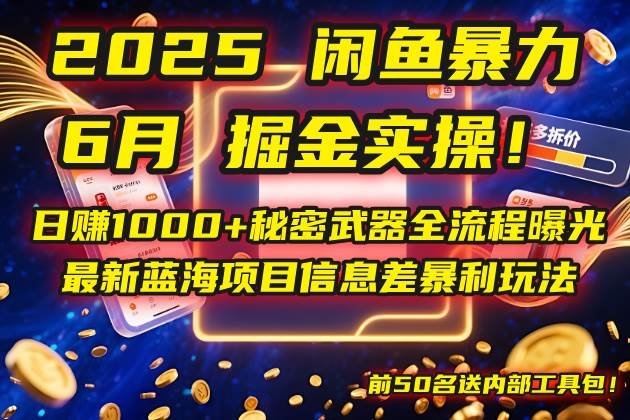 （14964期）2025闲鱼暴力掘金实操！日赚1000+秘密武器全流程曝光，最新蓝海项目信…-非常互娱