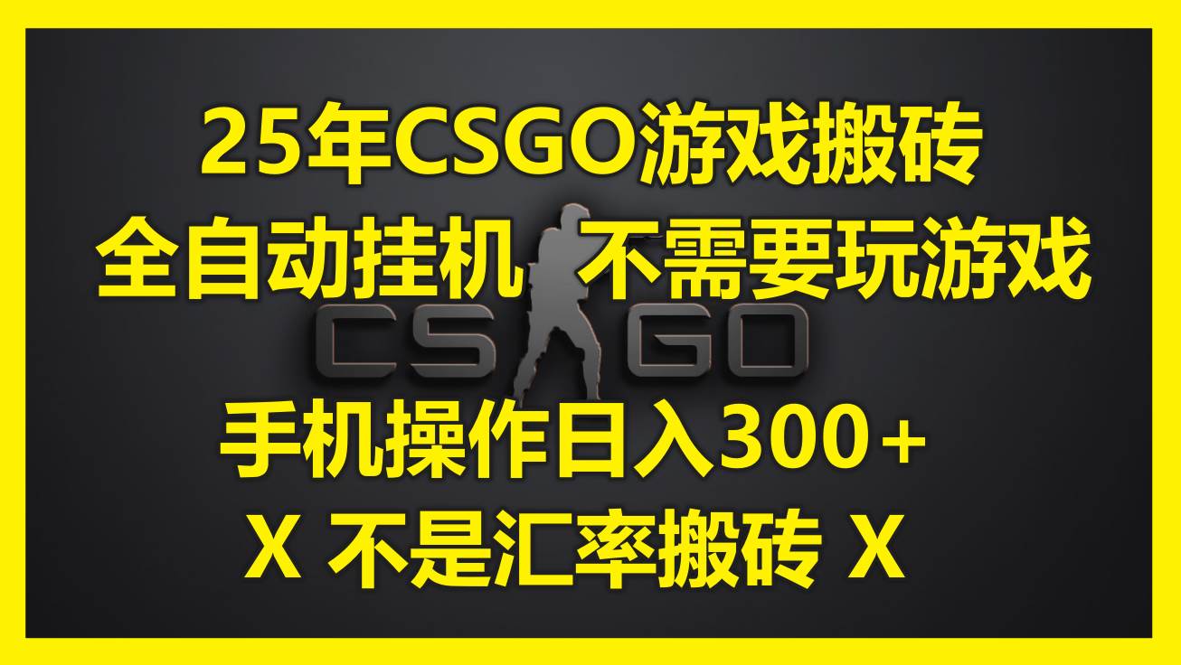 （14902期）25年CSGO游戏搬砖，全自动挂机，不需要玩游戏，手机操作日入300+。(不…-非常互娱