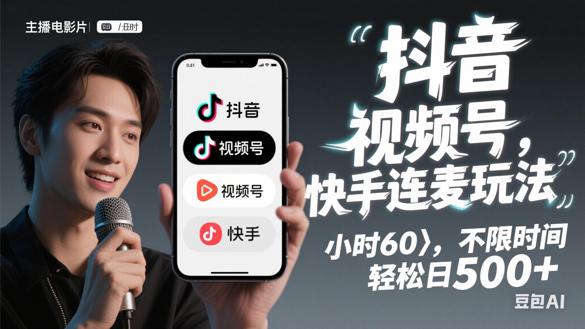 （14899期）抖音，快手，视频号无脑连麦玩法！快速入门，单日稳冲1000+-非常互娱