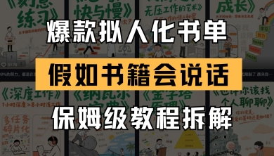 最新爆款拟人化书单玩法，假如书籍会说话，保姆级教程-非常互娱