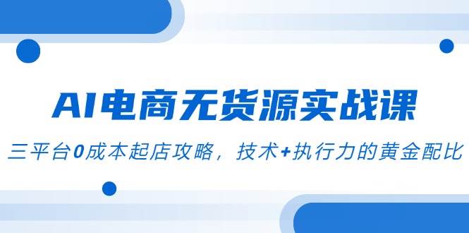 （14982期）AI电商无货源实战课，三平台0成本起店攻略，技术+执行力的黄金配比-非常互娱