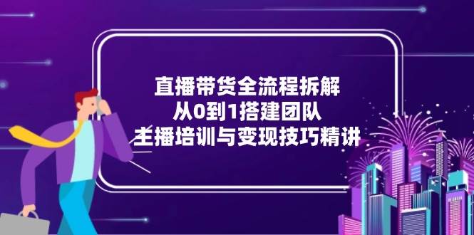 （15004期）直播带货全流程拆解：从0到1搭建团队，主播培训与变现技巧精讲-非常互娱