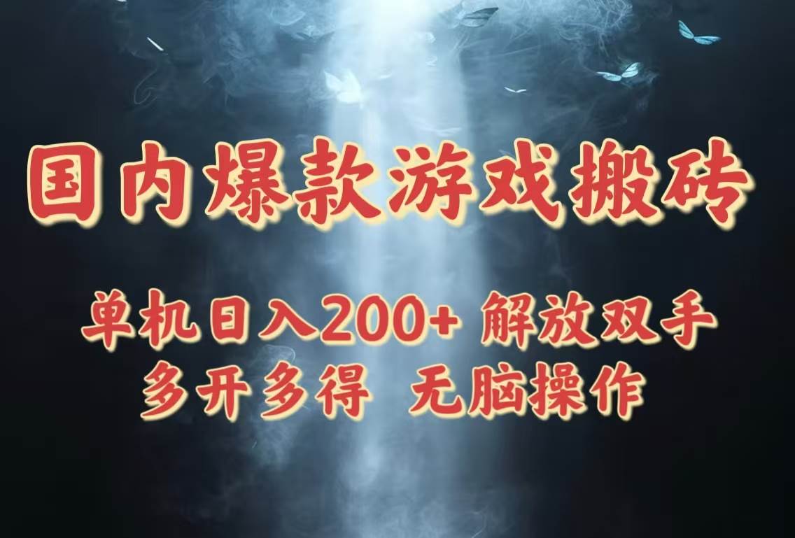 （14659期）国内爆款游戏搬砖，单机日入200+，长期稳定，多开多得，无脑操作-非常互娱