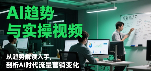 AI趋势与实操视频，从趋势解读入手，剖析AI时代流量营销变化-非常互娱