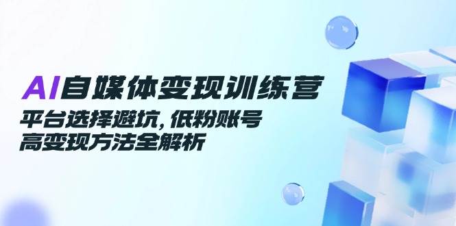 AI自媒体变现训练营，平台选择避坑，低粉账号高变现方法全解析-非常互娱